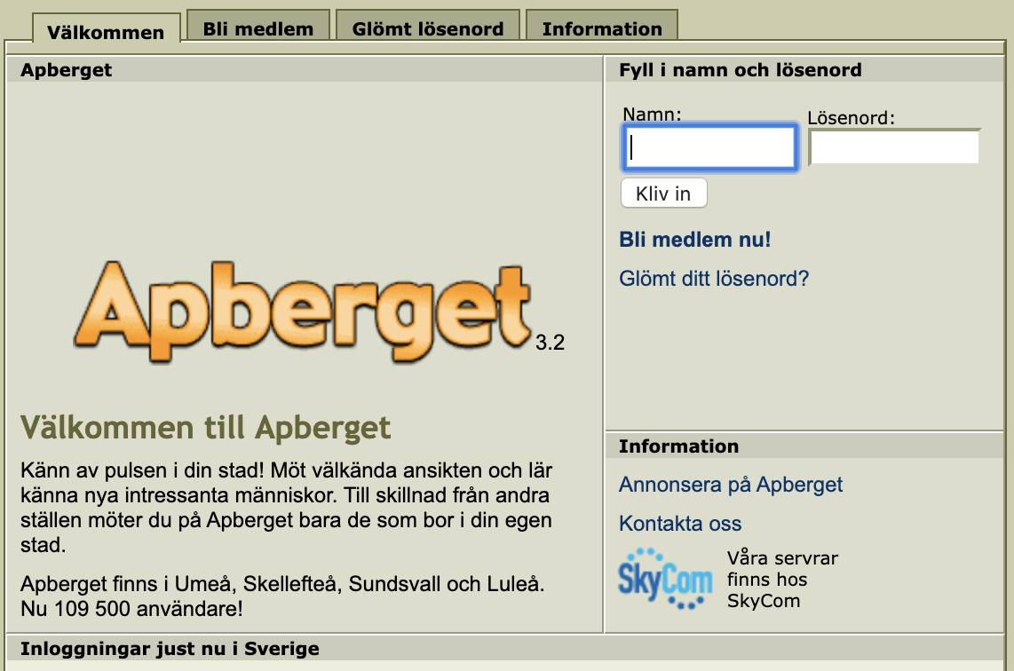 Apbergets hemsida Apbergets hemsida